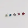 Gioielli in argento sterling 925 con fiore perno al naso, pietra multicolore, gioielli per piercing al naso, 20 pezzi/pacco