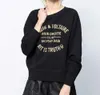 Zadig Voltaire Women DesignerスウェットシャツZVファッションブラッククラシックレター刺繍コットンホワイトルーズプルオーバージャンパーセーターの女性