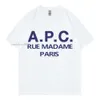 T-shirts pour hommes 2023 Mode d'été Hommes / Femmes T-shirts surdimensionnés APC Imprimer Hip Hop Chemise à manches courtes Vêtements Style coréen Streetwear Top Tee Flyword123