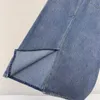 Röcke Designermarke 24 Frühfrühling New Nanyou Pra Triangle Decorative Enzyme Wash Nostalgic Denim Long Wrapped Hip Half Rock J59J