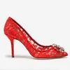 2024 New Designer Elegant Lace High Heels Blue Red White Bridal Wedding High Heels