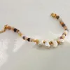 Link bransoletki lekkie luksusowe niszowe design ze stali nierdzewnej naturalny świeżo perłowy opal 18k