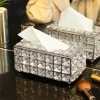 Organization Rhinestone Tissue Box Paper Rack Office Table Accessories Facial Case Holder Napkin Tray for Home Hotel Pen Holder Tools