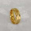 Rings High Quality Gold Plated Wedding Band Finger Rings for Men Male Boys Genuine Tungsten Carbide Fashion Western Jewelry