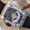 RM Chronograph Swiss Wrist Watch Collection Wristwatch Richarder Milles RM07-01 Womens Series 18K Platinum Black Lip Watch Automatic Watch