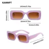 Solglasögon Kammpt Vintage Rectangle Fashion Solglasögon 2022 Trendy Candy Color Women Sun Glasses Luxury Brand Design UV400 Shades Eyewearl2402