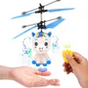 Electric/RC Aircraft RC Flying Toy With LED Light Cartoon Hand Controlled Helicopter Toy Shinning Aircraft Quadcopter Fly Toy for Boy Girl Gifts