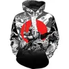 Męskie bluzy z kapturem 3d samuraja dla mężczyzn Armor Knights Graphic Hooded Kid Kid Fashion Cool Blushirts Winter Harajuku top pullover