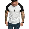 T-shirts pour hommes Hommes à manches courtes Splicing Shirt Raglan Slim T-shirt Hip Hop Streetwear Tee Tops d'été