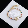 Braccialetti a catena di cristalli colorati per donna Affascinante braccialetto placcato in oro 18 carati con confezione regalo