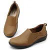 Women's Hueneph Loafers Leather Cute Comfortable and Casual One Step Lightweight Walking Flat Daily Work Shoes 118 76821