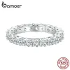 Rings BAMOER Moissanite Ring Full Eternity Band for Women 925 Sterling Silver Diamond Wedding Engagement Ring