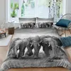 Conjuntos de cama Capa de edredão Boêmio Bonito Elefante Mandala Preto Dourado Boho Quarto Decorativo Quilt Estilo Luxuoso para Mulheres Presente