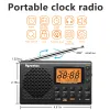 Radio joReK Portable AM/FM ShortWave Radio Big Digital wyświetlacz z timerem snu i funkcją budzik, radia obsługiwane baterią