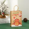 Opakowanie na prezenty 12PCS duże torby chritmasowe torba papierowa Kraft na świąteczne przekąski ubranie Prezentowe pudełko Pakowanie Xmas TC252A