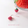 Örhängen Modian Bright Crystal Strawberry Drop örhängen charm trendig verklig 925 sterling silver koreanska dingle örhängen för kvinnliga smycken