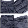 Herrenhosen Herren Frühlings-Outwear-Cargohose mit mehreren Taschen, lässige Baumwolle, gerade Hose, Overalls, Reißverschluss, lange Militärhose, L2402