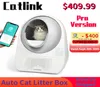 その他の猫のサプライキャットリンク高級自動ごみ箱wifiアプリコントロール二重臭気セルフクリーニングトイレ半分のトレイSani4870896