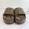 Tasarımcı Terlik Sandalet En İyi Yaz Erkek ve Kadınlar Kalın Sole Yükseltilmiş Ekmek Terlikleri Lüks Kadınlar Birbirine Çift Harfli Terlik 5cm Kauçuk Sole Relief Logo