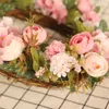 Decorative Flowers Artificial Camellia Hydrangea Wreath Spring For Front Door Farmhouse Wall Window Wedding Party Garden Home Decor