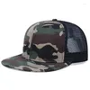 Casquettes de balle Hip Hop chapeau respirant maille Hipster bord plat hommes été Snapback casquette de Baseball adulte couleur unie