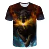 2024 Designer Mens T-shirt Casual 3D Lion imprimé à manches courtes respirant vêtements d'été tendance rue O01k