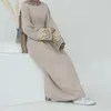 Vêtements ethniques Eid Ramadan Abaya Femmes Musulman Broderie À Manches Longues Maxi Robe Turquie Kaftan Fête Robe Arabe Dubaï Casual Islam Femme