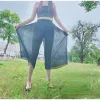 Capris mulher sexy ver através de calças de virilha aberta quente ao ar livre fácil estilo coreano estilo japão calças soltas oco para fora saias crotchless