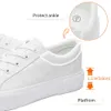 Sports White Women's UOIDRU Leather PU Casual Lace Up Tennis Fashion Low Top Thick Sole Shoes 423 86493 63755 24411