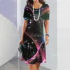 パーティードレスファッションカラーライン3Dプリント女性ドレスカジュアルスカートホリデービーチロング毎日の特大のY2K服