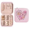 Sacchetti per gioielli 1 pz scatola rosa portaoggetti a strato singolo cuore regalo da donna classica pelle bianca pura da viaggio alla moda