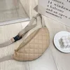 Mulheres Bolsa de cintura xadrez de bolsas de couro PU PU Designer ombro crossbody Bolsa de peito Lady Fashion Fanny Pack Banana Hip Purse