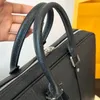 Svart formell portfölj datorpåse män affärer axelväska stor kapacitet handväska resekontorsväska