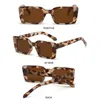 Solglasögon UV400 Small Frame Beach/Travel Rectangle Shades Leopard Sun Glasses Square