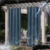 Curtain 1Pc Garden Patio Eyelet Ring Top Sun Blocking Waterproof Thermal Insated Blackout Privacy Outdoor Summer 240115 Drop Deliver Dhvol