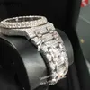 Роскошные мужские часы Ap Diamond Diamonds Watch Pass Test Кварцевый механизм vvs Iced Out Сапфировые камни Скелет Часы из муассанита 2023 Test Rose Silver Tone Vvs Shiny Best Qu