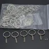 Keychains Metal Blank Keyring Keychain Split Rings KeyFob Key Lobster Clasp Chain Pendant Ring Rostfritt användbart stål