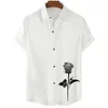 Camicie floreali hawaiane estive per uomo Camicia oversize Stampa 3D Tees Bianco Manica corta Moda Top Casual Homme Camicetta Camisa 240219