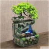 Decoratieve objecten Beeldjes Binnen Tafelblad Waterval Fontein Rotstuin Bonsai Zen Meditatie Ontspanning Trapsgewijze waterfonteinen Dhgfd