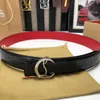 C L Red Bottom Belt 35 mm äkta läderprodukt Kalvläderbältesdesigner Parstil lämplig för kvinnor män t0p officiell replika premium gåva 015