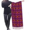 الأوشحة نمط متعدد الألوان في الوشاح على الطراز العربي لفاء للنساء الشتاء الطويل الشتاء دافئ شال شال الأزياء الرفاهية متعددة الاستخدامات
