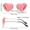 Lunettes de soleil tendance accessoires fantaisie monture métal nuances lunettes de soleil coeur en forme de coeur années 90