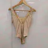 Femmes tricoté une pièce maillots de bain dos nu maillot de bain en métal Triangle fronde Biquinis été maillot de bain printemps chaud Bikinis