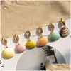 Dangle & Chandelier Fashion Colorf Natural Shell Dangle Earring For Women Boho Gold Plating Alloy Hoop Summer Beach Jewelry Dhgarden Dhvib