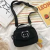 Cute Girl Handbag Corduroy Shoulder Crossbody Bag Bear Messenger Bag Daughter GiftHarajuku Canvas Bag Lovely Girl Bag