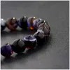 Perlen Natürliche Vulkanstein Armbänder Armreifen 8mm Frauen Perlenstränge Colorf 7 Chakra Yoga Nce Perlen Buddha Gebet Elastisches Armband Dhtqa