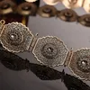 Ceintures Style arabe femmes Caftan cristal fleur chaîne de taille en métal longueur réglable bijoux de corps robe de mariée ceinture cadeaux