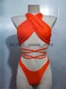 Dames Badmode Sexy Bandage Bikini 2023 Dames Neon Gradiënt Push Up Criss Cross Bikini Set Badpak Strandkleding ZwempakkenH24222