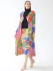 Trench Miyake Pleated Prieted Cardigan Lengeve Coat Women 2023 New Autumn Winter Designer Fashion Causal Jacket