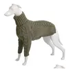 Hundkläder Vintertröja italiensk Greyhound Whippet Turtleneck Twist Warm Coat Clothing Dogs Sticked 231212 Drop Delivery Home Gard Dhnxy